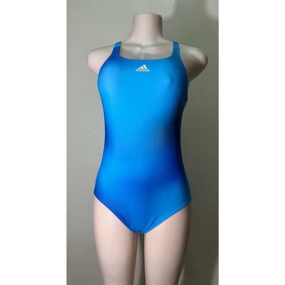 NWT Adidas Blue One-Piece Racerback Swimsuit - Picture 2 of 12